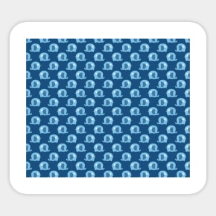 Moon Elephant Blue Pattern Sticker